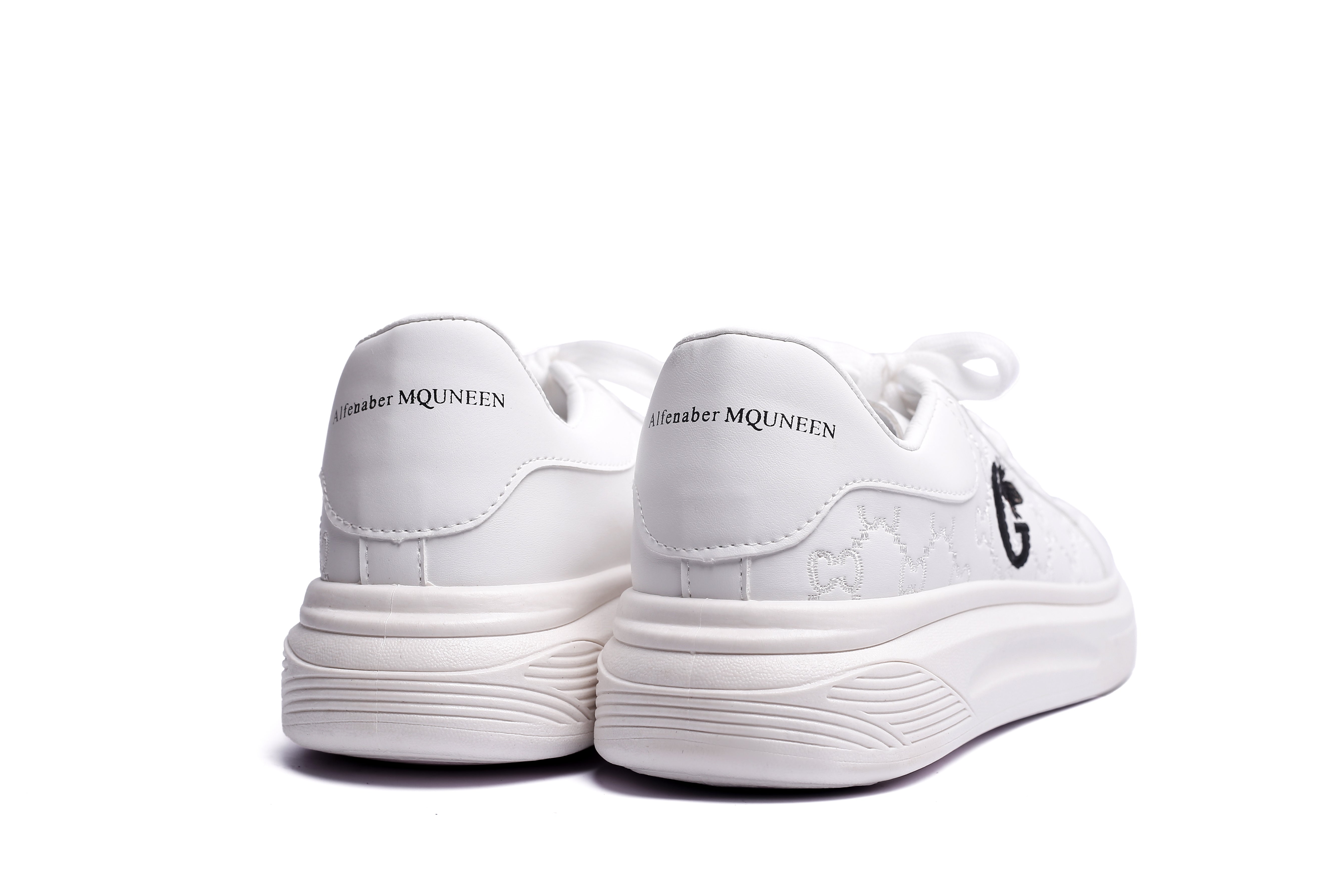 Imported Mens High Quality B&W Designer Sneakers - White